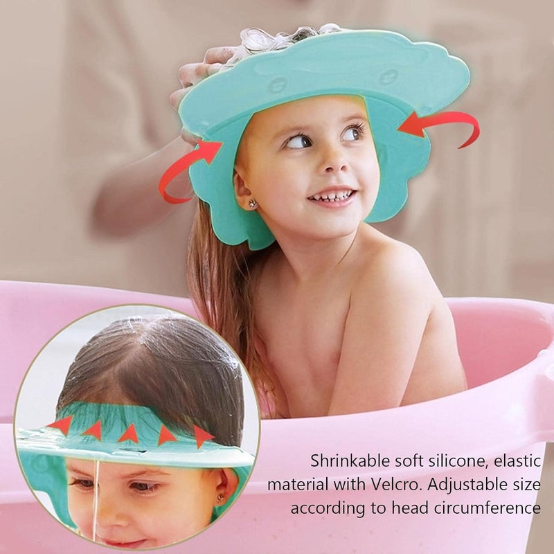 ويوبلز قبعة استحمام للأطفال قابلة للتعديل لحماية العينين والأذنين والوجه، غطاء لغسل شعر الأطفال، قبعة استحمام للأطفال، واقي للشعر، أدوات مساعدة لغسل الشعر بالشامبو للأطفال الصغار والكبار، قبعة استحمام - Image 2